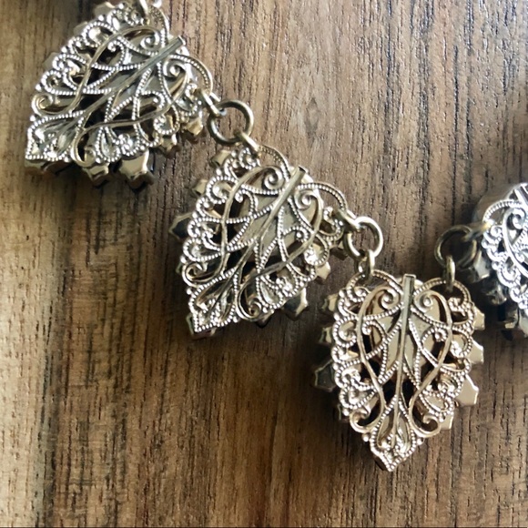 Designer Swarovski + Leather Statement Necklace - Picture 5 of 5